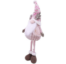 Dekorativer Weihnachtswichtel mit Bart und gestreiftem Bein