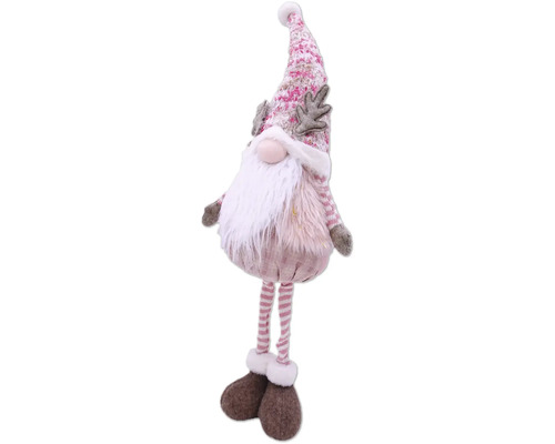 Dekorativer Weihnachtswichtel mit Bart und gestreiftem Bein