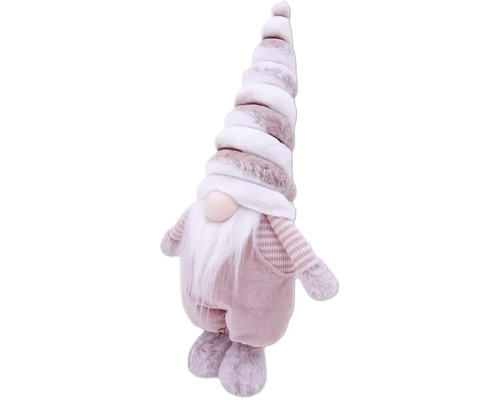 Dekorativer Zwerg mit langem Bart und gestreifter Mütze