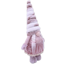 Dekorative Zwergenfigur mit langem Hut, Zopf und Kleid