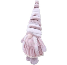 Dekorative Zwergenfigur mit gestreiftem Oberteil und hohem Hut als Weihnachtsdekoration