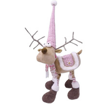 Dekorativer Weihnachtsren mit Mütze und Schal