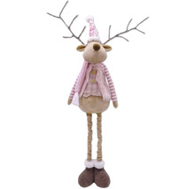 Dekofigur Rentier mit Mütze, Schal und Weste