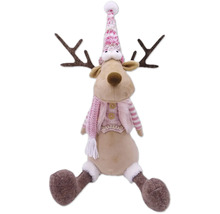 Dekofigur Rentier mit Mütze und Schal