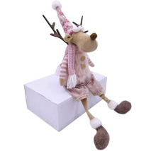 Dekorative Rentierfigur mit Mütze und Schal zum Aufstellen