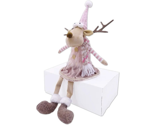 Dekorative Rentierfigur mit Mütze und Schal für die Weihnachtszeit