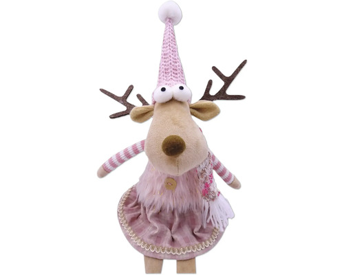 Dekorative Rentierfigur mit Mütze und Schal für die Weihnachtszeit