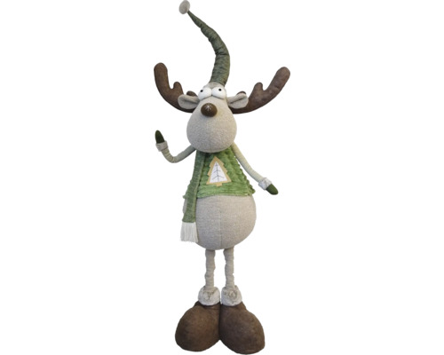 Weihnachtsdekoration Lafiora Rentier H 240 cm Dekorativer Elch mit Mütze und Schal als Weihnachtsdekoration