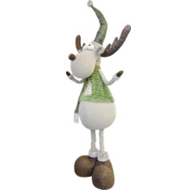 Dekorative Rentierfigur mit Hut und Geweih