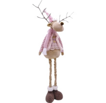 Dekorativer Elch mit Mütze und Schal für die Weihnachtszeit