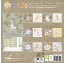 16-Monatskalender mit Disney-Motiven, Laufzeit von September 2025 bis Dezember 2026