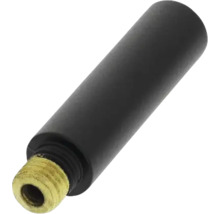 Schwarzer Metallverbinder mit Gewinde