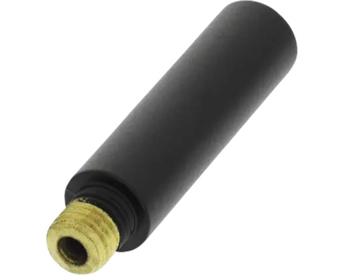 Schwarzer Metallverbinder mit Gewinde