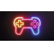 Neon-Leuchte in Form eines Gamecontrollers