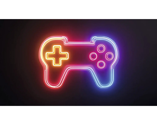 Neon-Leuchte in Form eines Gamecontrollers