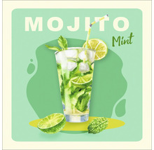 Illustration eines Mojito-Cocktails mit Minze und Limette