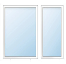 Fenster mit zwei Flügeln und weißem Rahmen