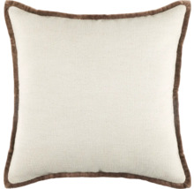 Dekokissen mit braunem Rand