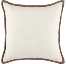 Quadratisches Dekokissen mit brauner Paspel