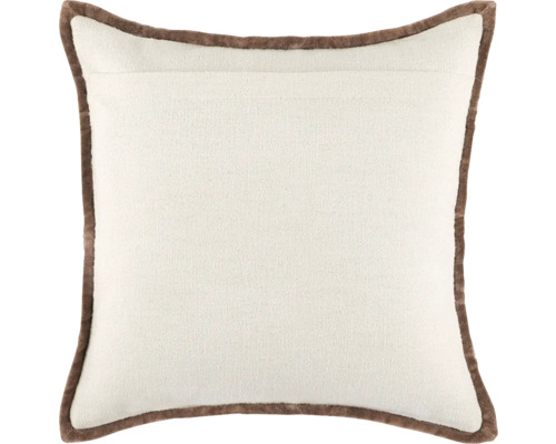 Quadratisches Dekokissen mit brauner Paspel