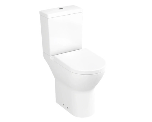 WC-Kombination VitrA S50 Tiefspüler mit Spülrand erhöht weiß glänzend HygieneGlaze mit WC-Sitz 9796B003-7200