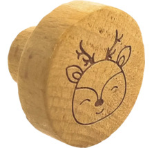 Möbelknopf aus Holz mit Hirschmotiv