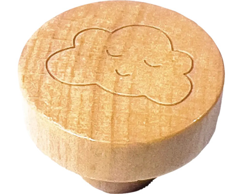 Holzknopf mit Wolkenmuster