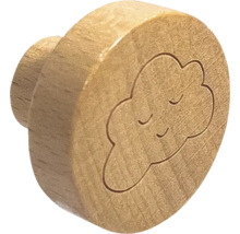 Holzknopf mit Wolkenmotiv