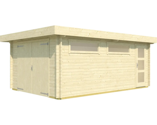 Holzgartenhaus mit Doppeltür und Fenstern