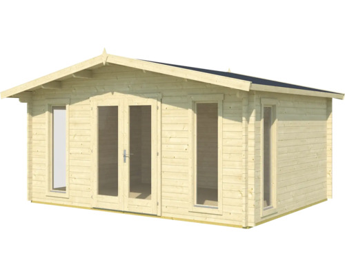 Holzgartenhaus mit Doppeltür und Fenstern