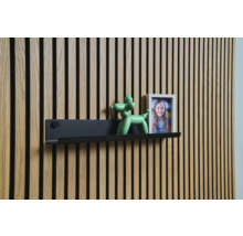 Wandpaneele mit Regal, Dekoration und Bilderrahmen