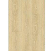 Nahaufnahme von hellem Laminatboden mit Holzstruktur.