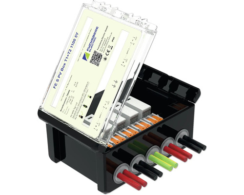 Fuchsberg Electric PV-Box T1+T2 1100 5Y mit Kabeln und offenem Deckel