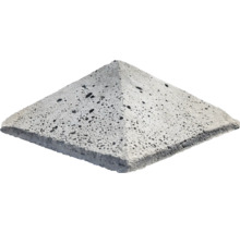 Graue Zaunabdeckung aus Beton in Pyramidenform