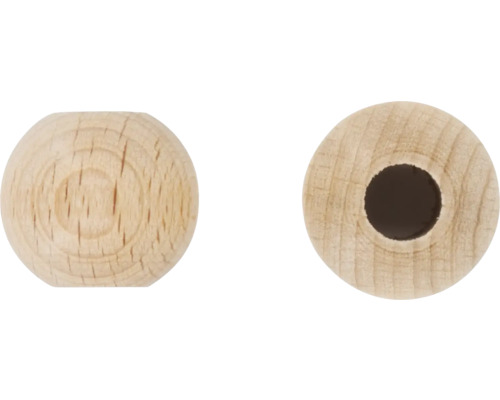 Holzkugel Großloch 20 mm 12 Stück