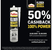 Pattex Kleben statt Bohren Montagekleber mit 50 Prozent Cashback Aktion