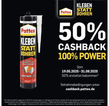 Pattex Kleben statt Bohren Montagekleber Kartusche mit 50 Prozent Cashback Aktion
