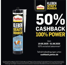 Pattex Kleben statt Bohren Kartusche mit 50 Prozent Cashback Aktion