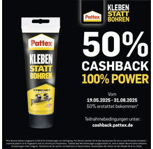 Pattex Kleben statt Bohren Montagekleber Tube mit 50 Prozent Cashback Aktion