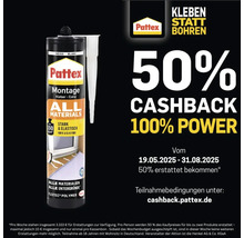 Pattex Montage Kleber Tube mit 50 Prozent Cashback Aktion