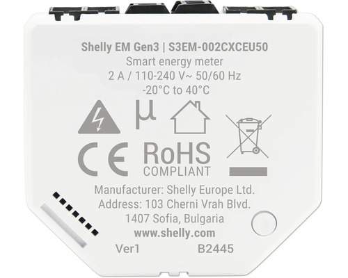 Shelly EM Gen3 intelligenter Energiezähler