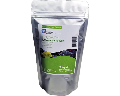 Bakterien Aquarium Münster Aquavital Groundboost 30 St. Bodengrundaktivator für ca. 600l, aktiviert die Biologie im Bodengrund bei Neueinrichtung Aquarium Münster Aquavital Bacto Groundboost Bodengrund Aktivator, 30 Kapseln