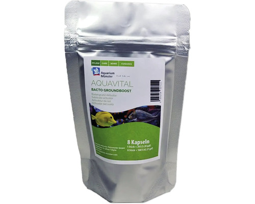 Bakterien Aquarium Münster Aquavital Groundboost 30 St. Bodengrundaktivator für ca. 160l, aktiviert die Biologie im Bodengrund bei Neueinrichtung Aquarium Münster Aquavital Bacto Groundboost Bodengrund Aktivator Packung mit 8 Kapseln
