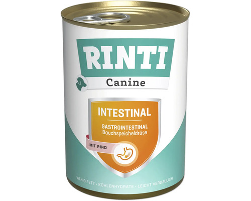 Hundefutter nass RINTI Canine Intestinal Magen-Darm / Bauchspeicheldrüse Rind 400 g Hundefutter nass RINTI Canine Intestinal Magen-Darm / Bauchspeicheldrüse Rind 400 g