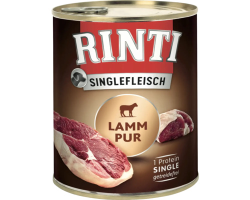 Hundefutter nass RINTI Singelfleisch Lamm pur 800 g