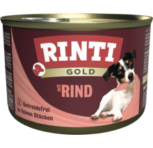 Rinti Gold Hundefutter mit Rind im geöffneten Behälter