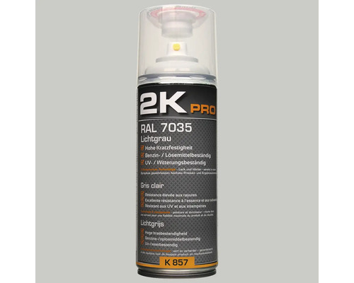 2K Pro light gray RAL 7035 spray can with high scratch resistance, fuel and solvent resistance and UV and weather resistance