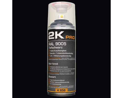 Sprühlack 2K PRO glanz RAL 9005 tiefschwarz 400 ml 2K Pro Sprühlack RAL 9005 Tiefschwarz