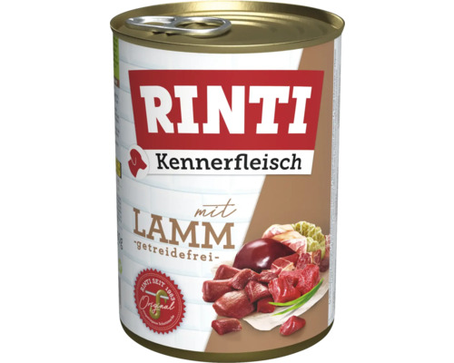 Hundefutter nass RINTI Kennerfleisch Lamm 400 g Dose