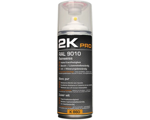 Sprühlack 2K PRO glanz RAL 9010 reinweiß 400 ml